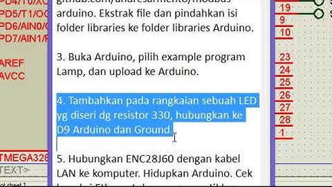 Simulasi SCADA xArrow dengan Arduino Modbus TCP ENC28J60 di Proteus