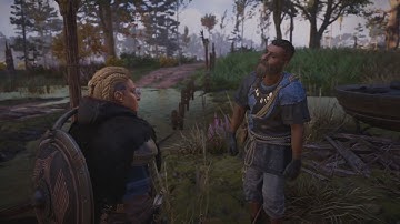 Blind Norseman Guided By Light Elves in Assassin