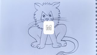 Let's draw a Lion 🦁 from letter M easily// creative art