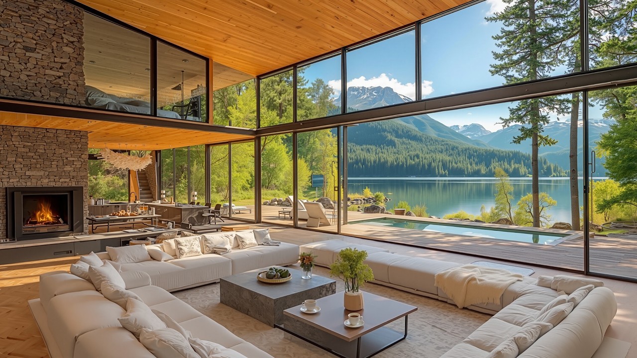 Tranquil Lakeside Jazz Escape | Cozy Morning Cabin for Relaxation & Focus