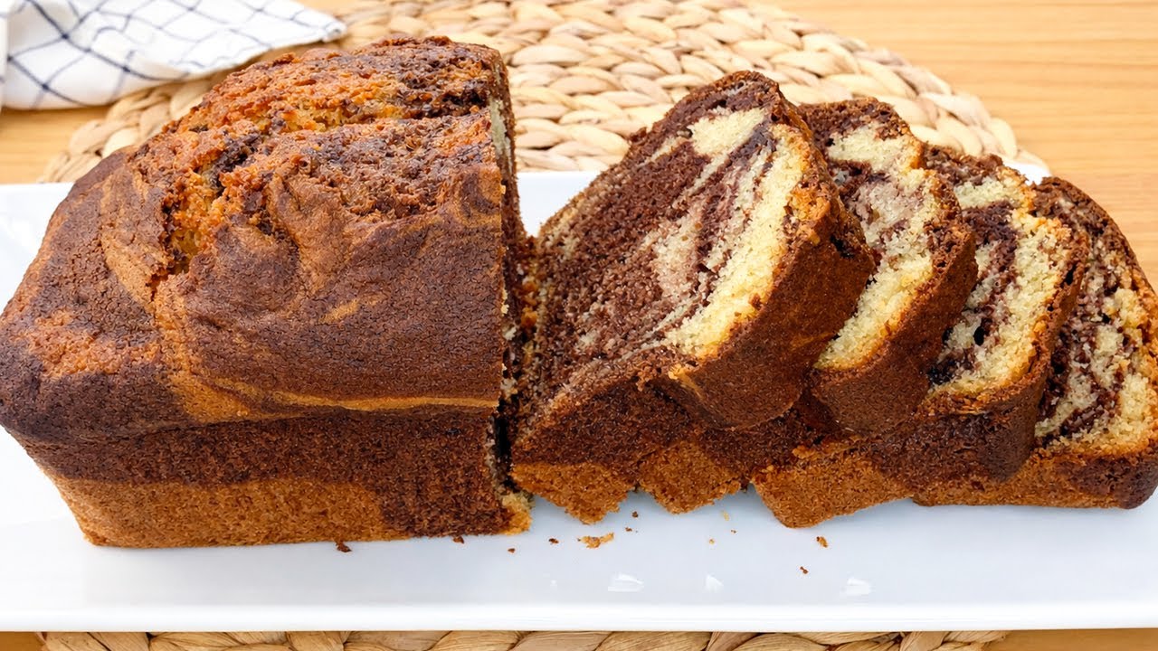Classic Vanilla–Chocolate Marble Cake, Soft & Fluffy
