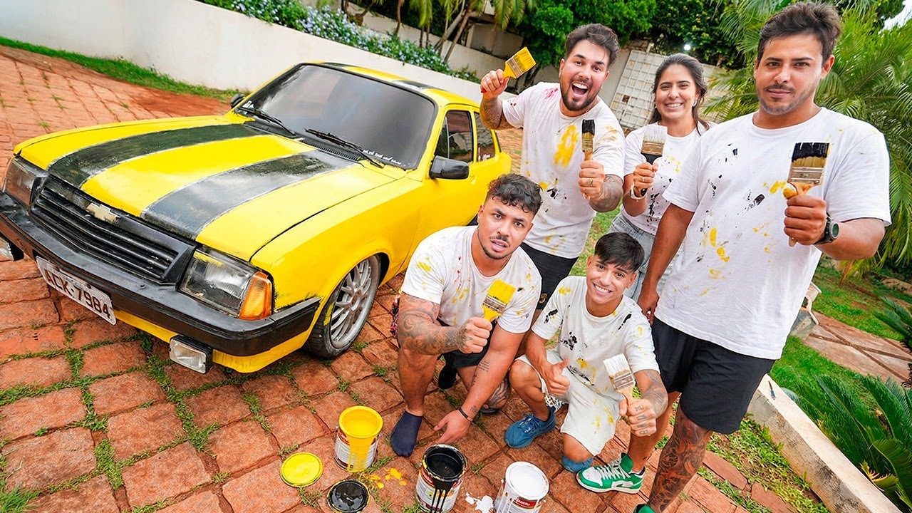 PINTEI MEU CHEVETIN DE AMARELO COM O ROLINHO DE PISTAR CASA 🏠 !! 🤣