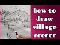 How to draw a village scenery