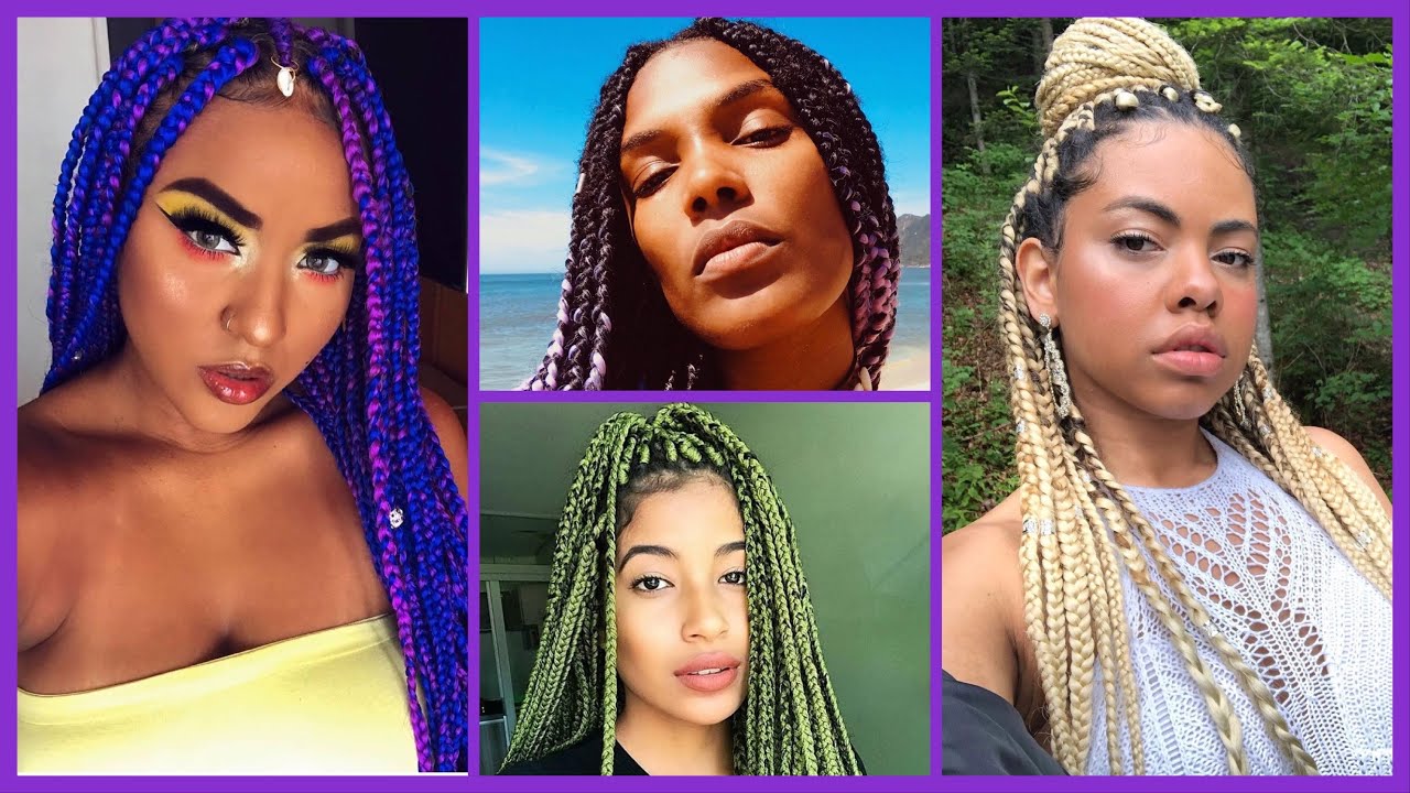 STUNNING Colorful Braids 🌈💖| Rainbow Boxbraids Compilation - YouTube