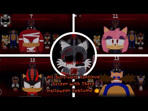All Survivors Continue Screen With Their Halloween Costumes | [1.1] Sonic.EXE: The Disaster #roblox