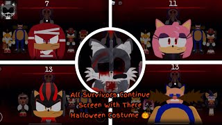 All Survivors Continue Screen With Their Halloween Costumes | [1.1] Sonic.EXE: The Disaster #roblox