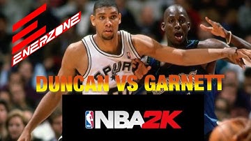 NBA 2K | TIM DUNCAN VS KEVIN GARNETT HIGHLIGHTS | NBA 2K Mobile ENERZONE