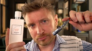 ASMR - The Executive Barber Roleplay (Hot Towel Shave)