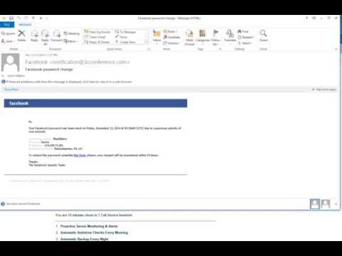 Fake Facebook Password Reset Email