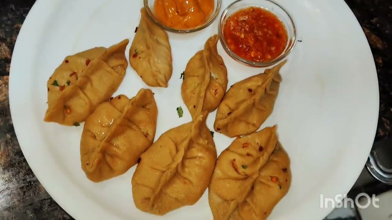 Bina maida ke tasty street style momos | momos recipe | healthy momos with red chutney 