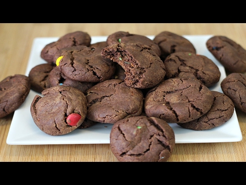 chocolate-peanut-butter-m&m's-cookies!!-easiest-recipe!!