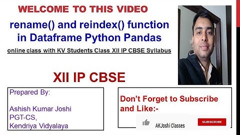 rename() and reindex() function in Dataframe Python Pandas
