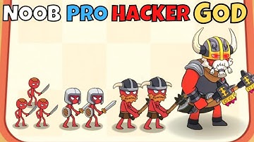 NOOB vs PRO vs HACKER vs GOD in Merge Stickman - Stick War