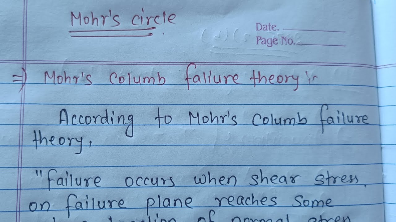 MOHR'S COULOMB FAILURE THEORY AND MOHR'S CIRCLE @Er.dipesh186 - YouTube
