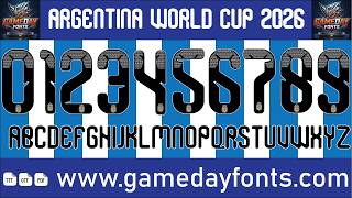 Argentina 2026 World Cup Font |  Jersey Font Style Download