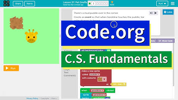 Pet Giraffe CS Express Lesson 37.2 - Course F 23.2 Code.org Tutorial with Answers