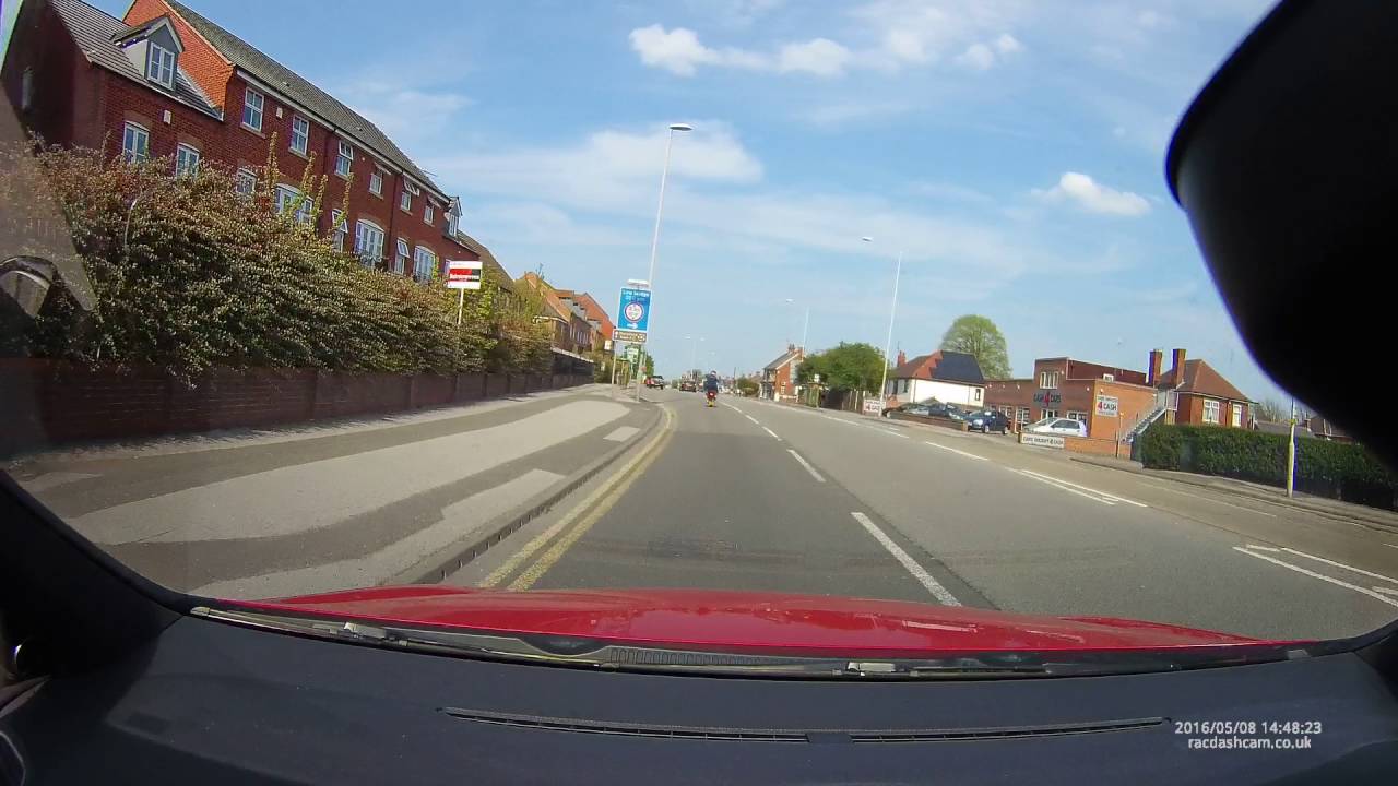 Dangerous Rider - Sutton in Ashfield/Mansfield, Nottinghamshire - 08/05/2016 - RAC05 Dash Cam