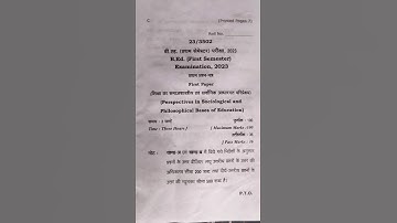 #Mgkvp#B.Ed.#1st #semester #examination #2023/24 , #1stpaper