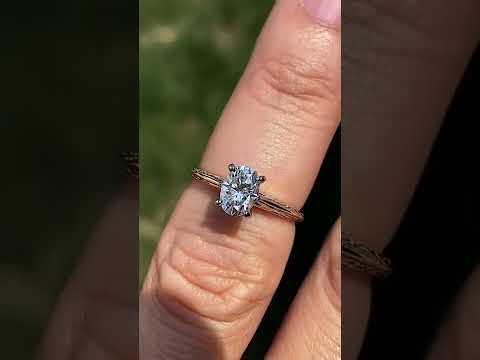 Antique Etched Lab Grown Diamond Solitaire Ring ring video