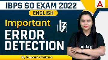 IBPS SO 2022 | Important Error Detection By Rupam Chikara