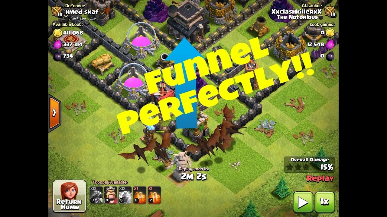 Clash Of Clans How To Funnel Attack Strategy Guide Ep1 YouTube