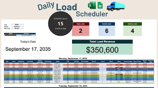 Trucking Scheduler Spreadsheet | Daily Planning for Logistics & Dispatch