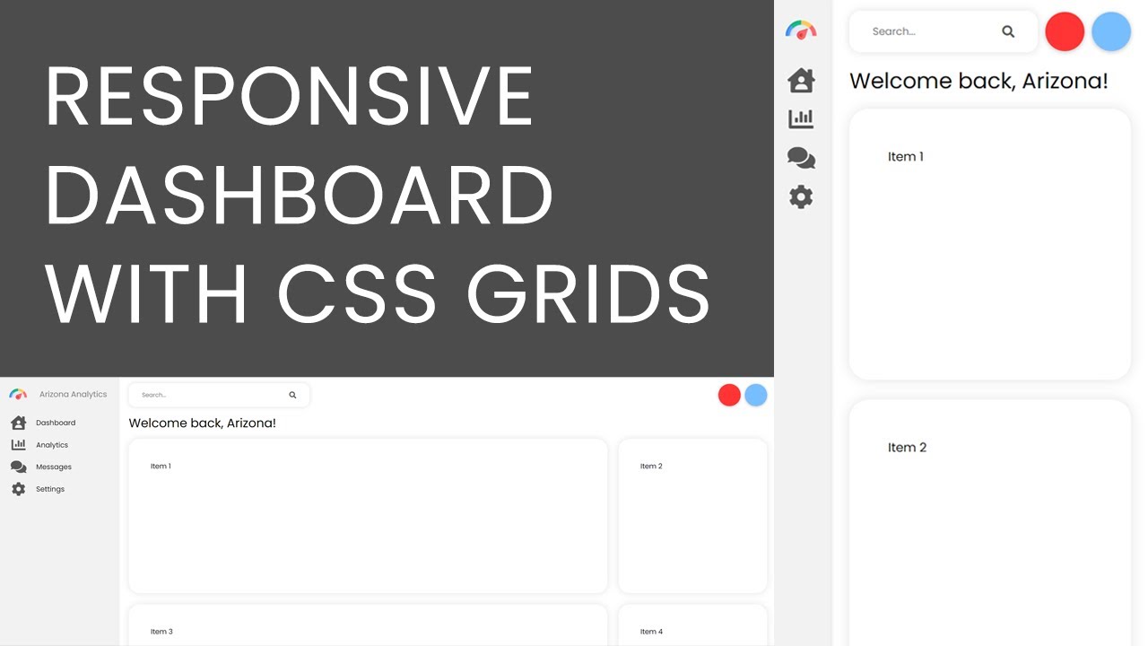 Responsive Dashboard w/ CSS Grids - YouTube