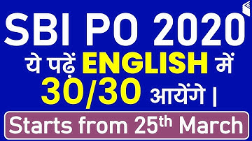 SBI PO 2020 | English Complete Batch | Use Referral Code “WIFICHAMP” & Get 10% Off | By Sandeep Sir