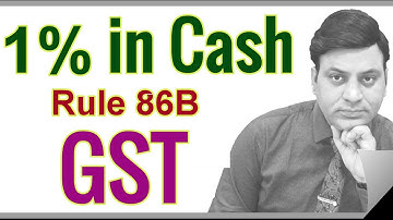 GST: 1% GST in Cash: ITC upto 99%: Rule 86B I CA I CMA I CS I Tax Professionals
