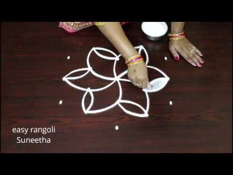 Latest Kolam Designs With 5 Dots || Easy Rangoli Muggulu || Simple N New Designs For Beginners