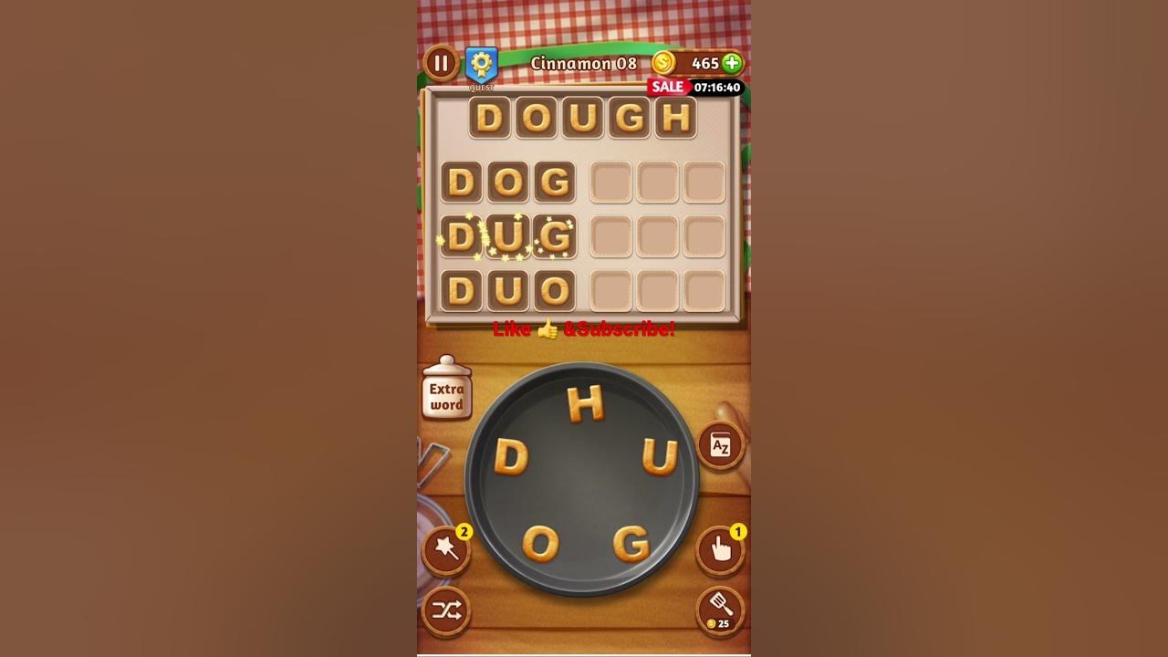 Word Cookies App🍪 Answers “Cinnamon” Level 8 (for kids/beginners). See