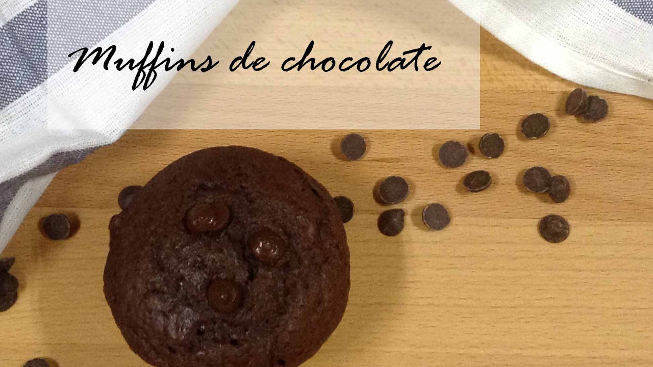 Muffins de chocolate | Rellenos de Nutella y con chips de chocolate