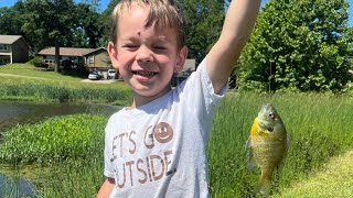 We went #fishing today, and Linc caught his FIRST #fish