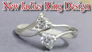 Custom Silver Ring Making _ Ladies Ring Design _ 2 Stone Ring Design #silverring #jewellery