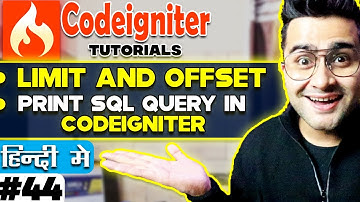 CodeIgniter Mini Project Tutorial in Hindi ( Limit and offset  ) 💡  Print Sql query in CodeIgniter 💡
