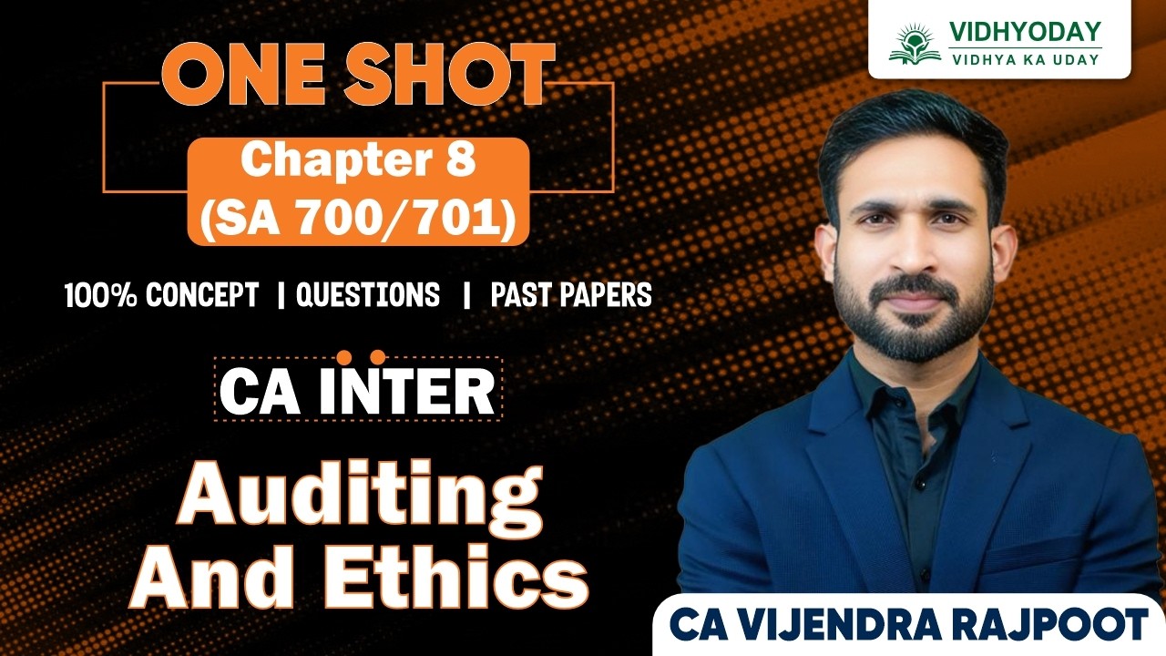 Chapter 8 SA 700/701| Auditing and Ethics | ZIDD Revision | CA Inter May 2026 | CA Vijendra Rajput