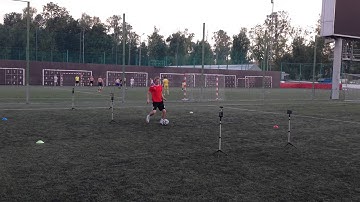 Serpentine drill in soccer using Smartspeed