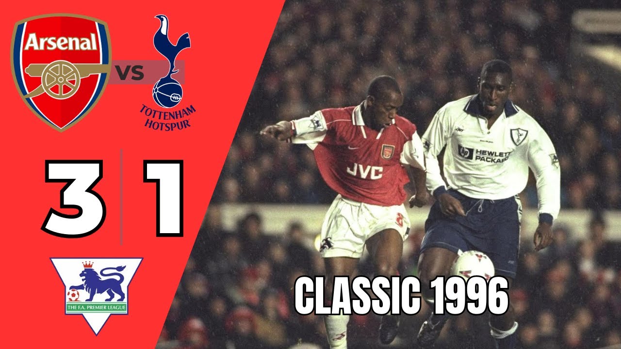 Awesome Ian Wright & Bergkamp | Arsenal vs Tottenham Hotspur 3-1 1996 | Extended Highlights