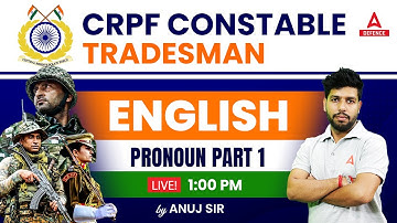 CRPF Constable Tradesman 2023 Class | CRPF English Class-06 | Pronoun ( Part -01 ) By Anuj Sir