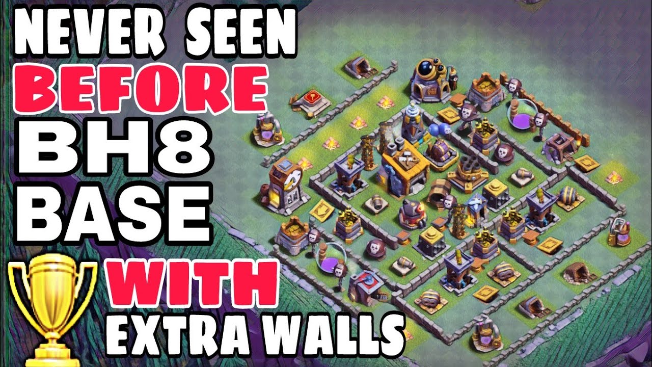 BEST BUILDER HALL 8 BASE w/160 WALLS | 160 WALLS BH8 BASE w/PROOF | 2018 New Update Bh8 Base
