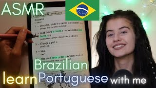 ASMR learn BRAZILIAN PORTUGUESE 🇧🇷 with me / Portuguese for BEGINNERS (whispered)