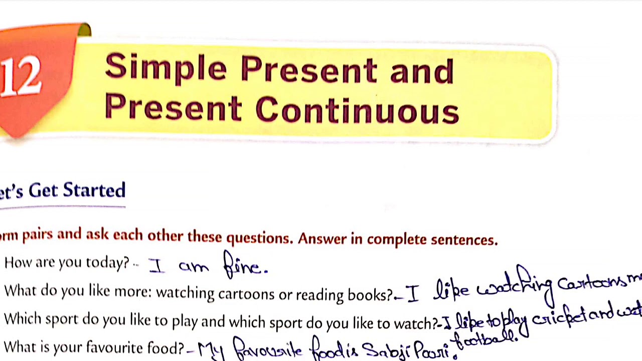 Class 5 Ch 12 Simple Present Tense And Present Continuous Tense Youtube