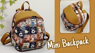 DIY Cara Membuat Tas/Mini Backpack/Loly Backpack Double Compartment