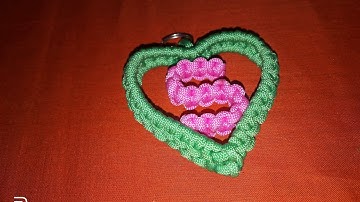 macrame Alfabet S heart Shep key chain ring how to make macrame key chain ring