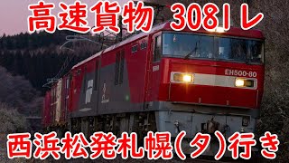 【JR貨】EH500-80牽引　高速貨物　3081レ　(FHD)