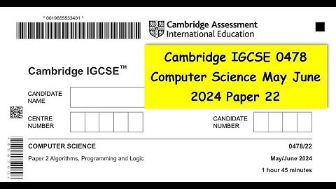IGCSE 0478 Computer Science May June 2024 Past Paper 22 | Python Programming