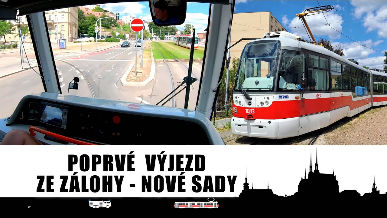 Výjezd se záložní 50091 za porouchanou trojku 🚋 Cab view tram Brno