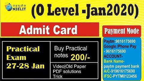 Download O Level Jan2020 Practical admit card