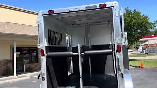 Trailer Country LLC  2024 Cimarron 2 Horse Straight Load Bumper Pull with Drop Head Windows