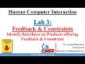 HCI Lab 3:  Feedback &amp; Constraints ( Identify Products offering Feedback &amp; Constraint )